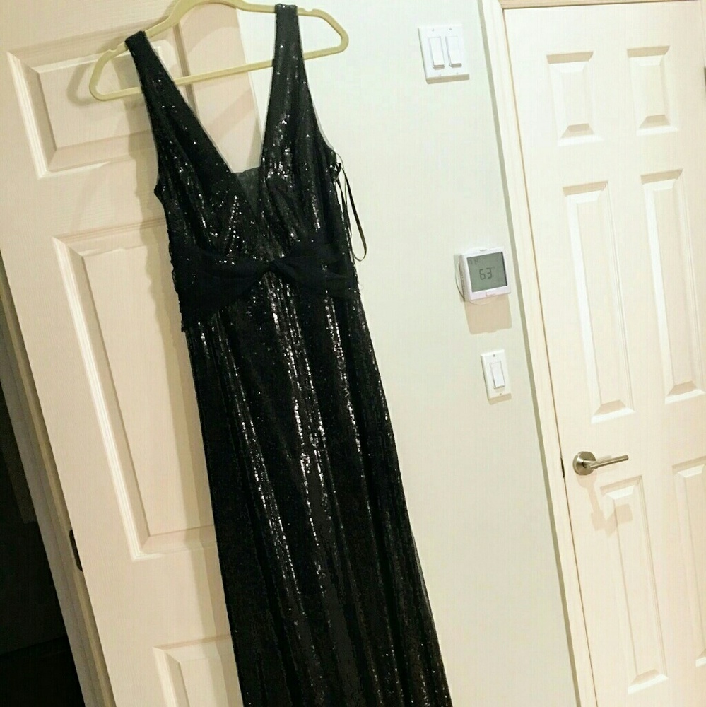 NWT Vera Wang Black Sequin Dress/Gown